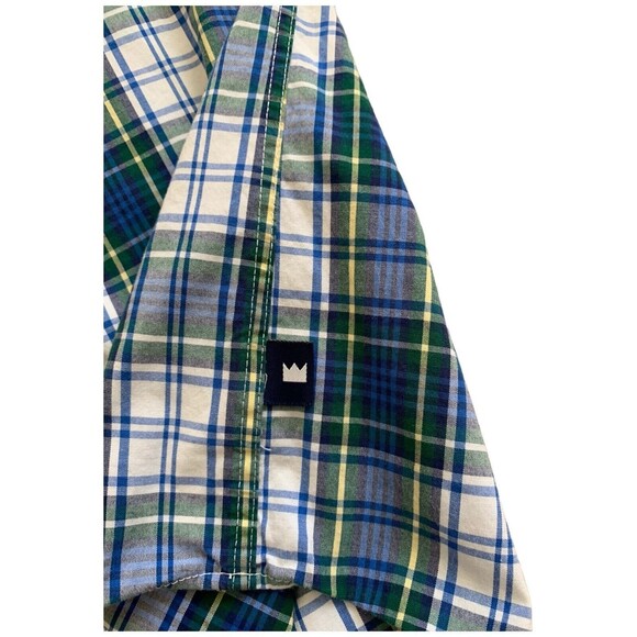 Crown & Ivy Blue Green Plaid Long Sleeve Button Down Shirt Classic Fit Size Med - Picture 7 of 9